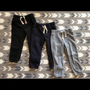 Set of 3 Fleece Pants 3T Black, Blue & Navy